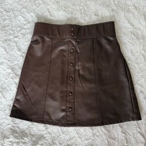 Abercrombie Kids Brown Faux Leather Mini Skirt